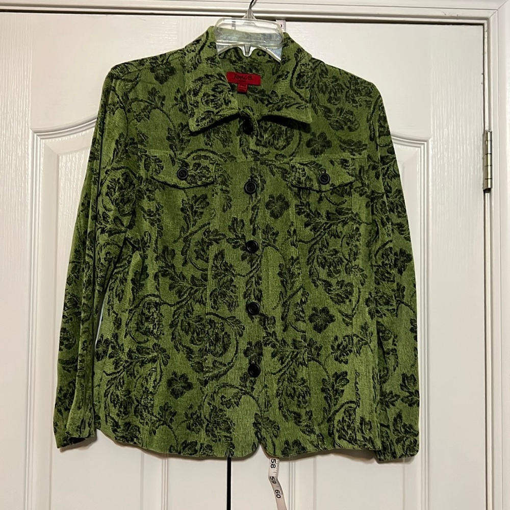 Jonie B green and black floral jacket PM